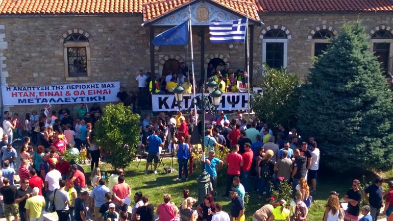 Μεταλλωρύχοι παρέδωσαν το ψήφισμά τους στον αντιδήμαρχο Αρναίας