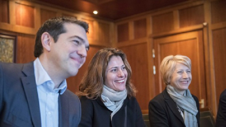 Η σύζυγος του πρωθυπουργού στο γεύμα του Ομπάμα