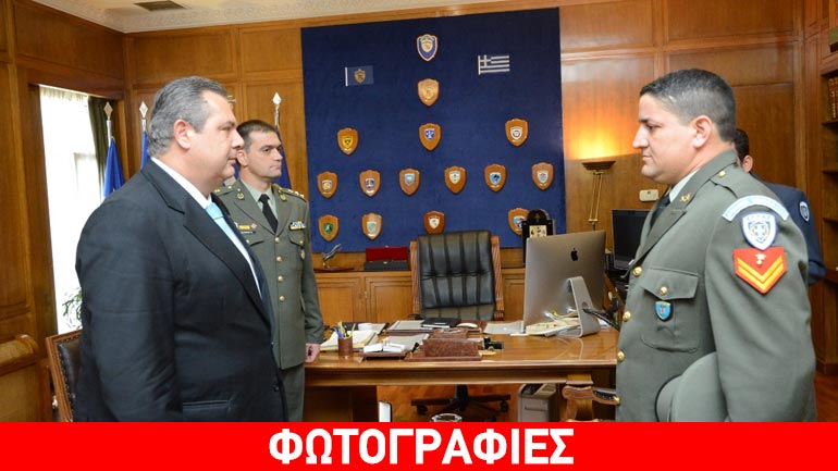 O Καμμένος τίμησε τον Λοχία που έσωσε μετανάστες στη Ρόδο