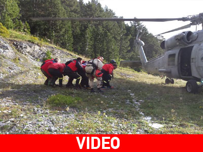 Όλυμπος: Διάσωση τραυματία ορειβάτη on camera