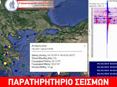 Σεισμοί σε Πελοπόννησο και Κρήτη τα ξημερώματα