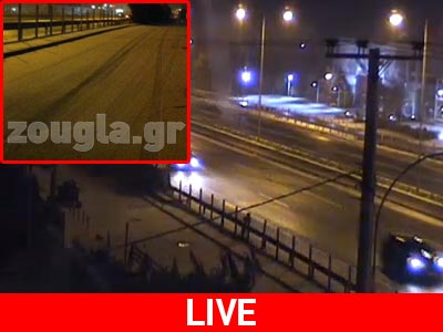 Xιονίζει στα Βόρεια Προάστια: LΙVE εικόνα από Βαρυμπόμπη-Λ.Κηφισίας