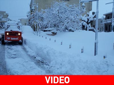 Στους 30 πόντους το χιόνι στα Ανώγεια Κρήτης