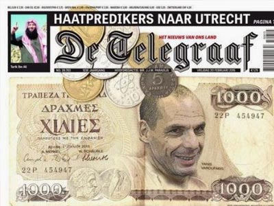 Το προκλητικό πρωτοσέλιδο της De Telegraaf με τον Βαρουφάκη