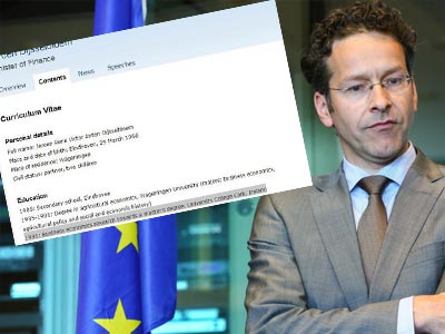 Πτυχίο – «μαϊμού» στο βιογραφικό του Γερούν Ντάισελμπλουμ