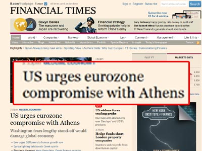 FT: Πιέσεις Ουάσινγκτον στην Ευρώπη για συμφωνία με την Ελλάδα