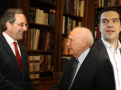 Σαμαράς και Τσίπρας στο Προεδρικό Μέγαρο