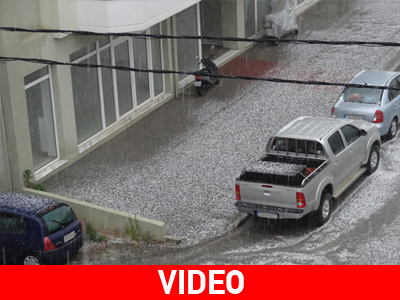Χαλαζόπτωση στον Πολύγυρο