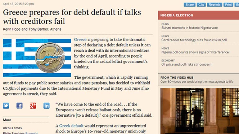 FT: Η Ελλάδα προετοιμάζεται για χρεοκοπία αν δεν υπάρξει συμφωνία – Διαψεύδει η κυβέρνηση