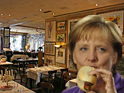 Θαμώνας σε ελληνική ταβέρνα η Μέρκελ