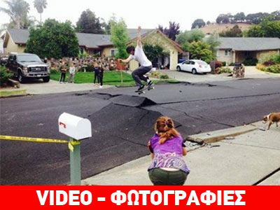 Κάνει skate λίγες ώρες μετά τον σεισμό στην Καλιφόρνια