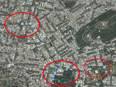 O χάρτης των διαδηλώσεων