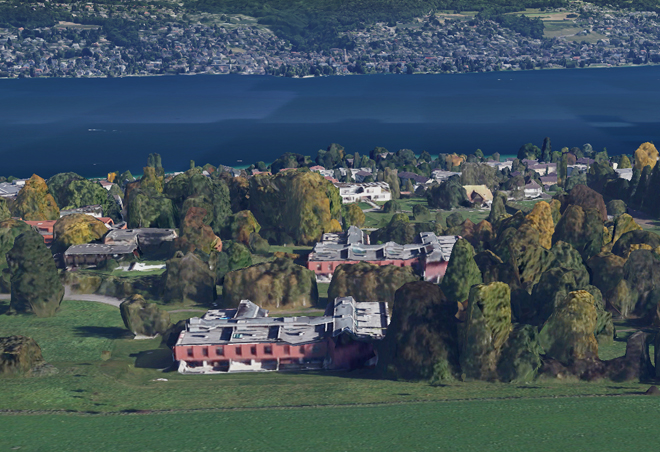 Η θέα των σπιτιών που βρίσκονται σε προάστιο της Ζυρίχης 