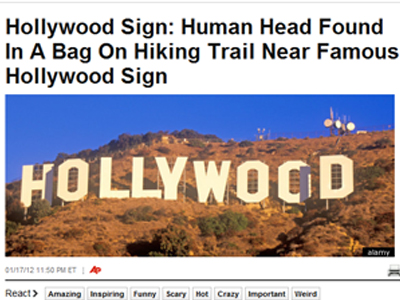 Μακάβριο εύρημα στο Hollywood