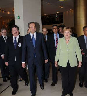 Μέρκελ, Φούχτελ και Σαμαράς στο Hilton