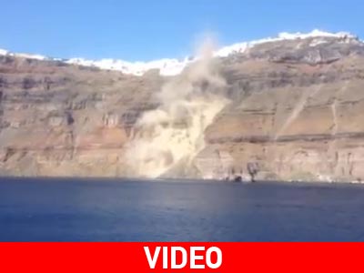 Τρόμαξαν τουρίστες από την κατολίσθηση στην Καλντέρα