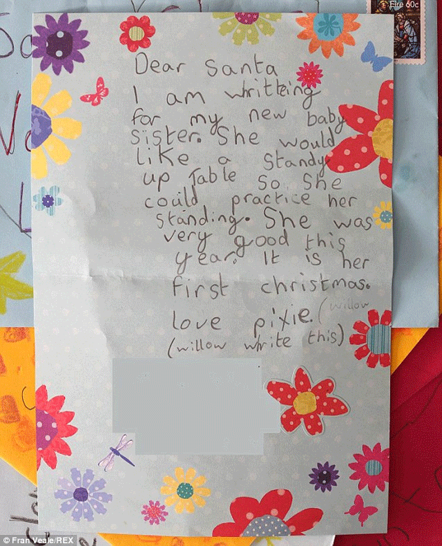 Ο μικρός αποστολέας ζητά δώρο για την αδερφή του και όχι για τον εαυτό του...