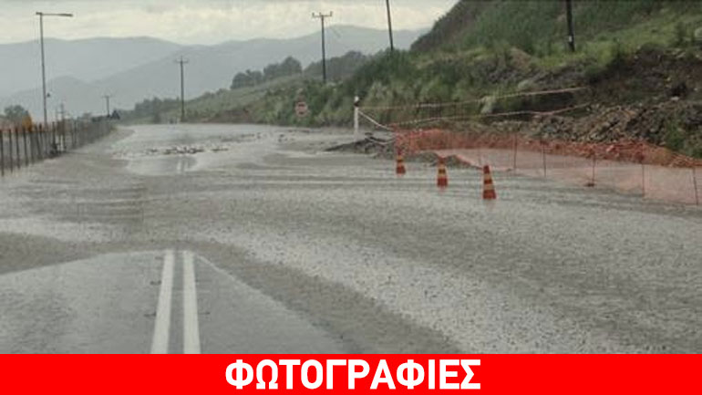 Πλημμύρες σε περιοχή της Φλώρινας μετά από δυνατή βροχόπτωση