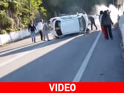 Ρόδος: Απεγκλωβισμός επιβατών από αυτοκίνητο