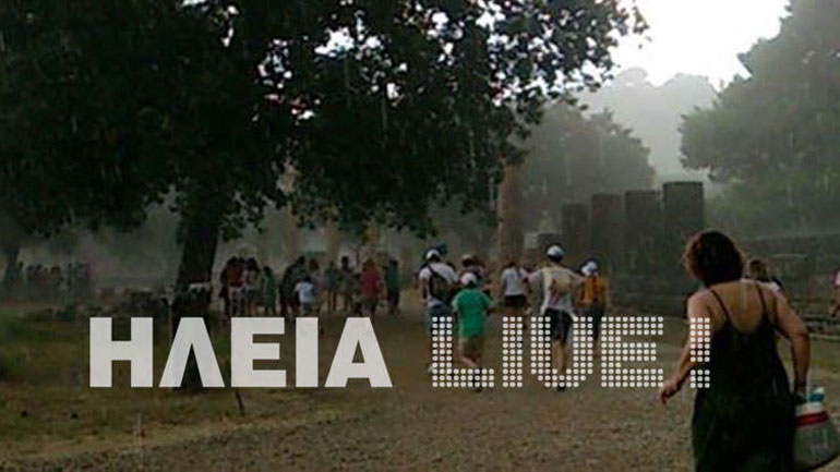 Αρχ. Ολυμπία: Οι τουρίστες τράπηκαν σε φυγή λόγω καταιγίδας