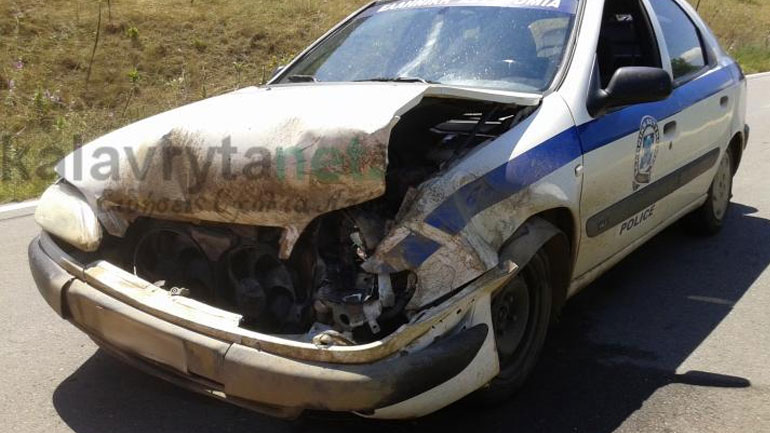 Καλάβρυτα: Σύγκρουση περιπολικού με . . . αγριογούρουνο!