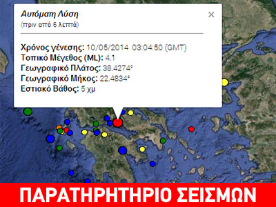 Σεισμός 4,1 ρίχτερ κοντά στην Ιτέα