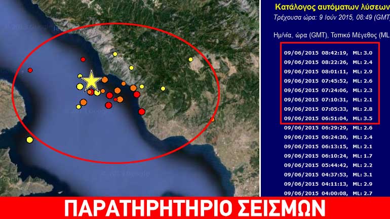 Συνεχίζεται η σεισμική ακολουθία μετά τον ισχυρό σεισμό των 5,3R στον βόρειο Ευβοϊκό Κόλπο Συνεχίζεται η σεισμική ακολουθία μετά τον ισχυρό σεισμό των 5,3R στον βόρειο Ευβοϊκό Κόλπο