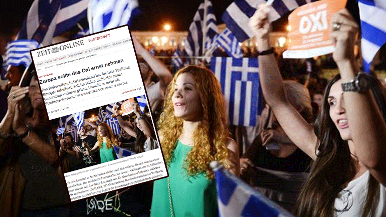 Die Zeit: Γιατί οι Ελληνες ψήφισαν «όχι» στο δημοψήφισμα