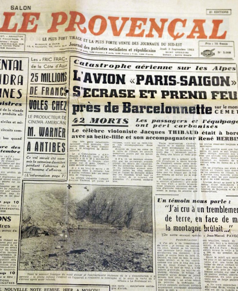 Πρωτοσέλιδο γαλλικής εφημερίδας το 1953