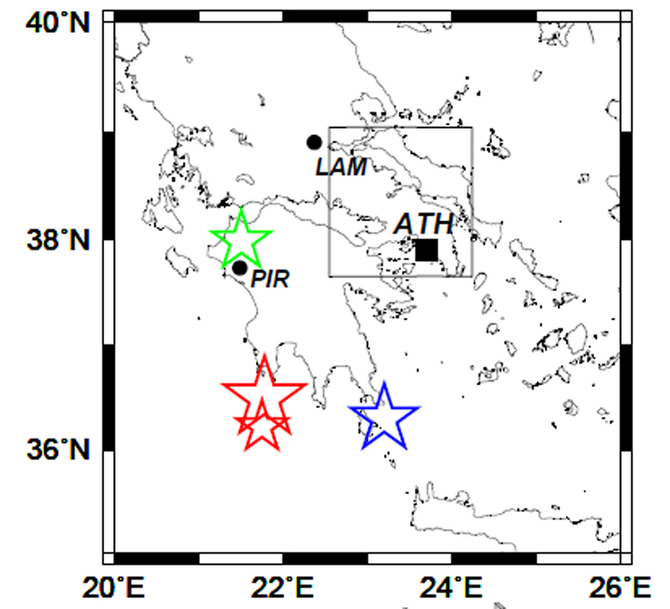 Ο χάρτης που αποτυπώνει τη σεισμική δραστηριότητα στην περιοχή από το προσεισμικό σήμα SES