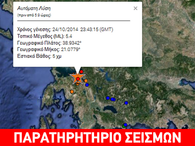 Ισχυρός σεισμός 5,2 Ρίχτερ στον Αμβρακικό Κόλπο Ισχυρός σεισμός 5,2 Ρίχτερ στον Αμβρακικό Κόλπο