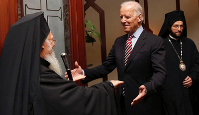 Θερμή συνάντηση Μπάιντεν με τον Οικουμενικό Πατριάρχη