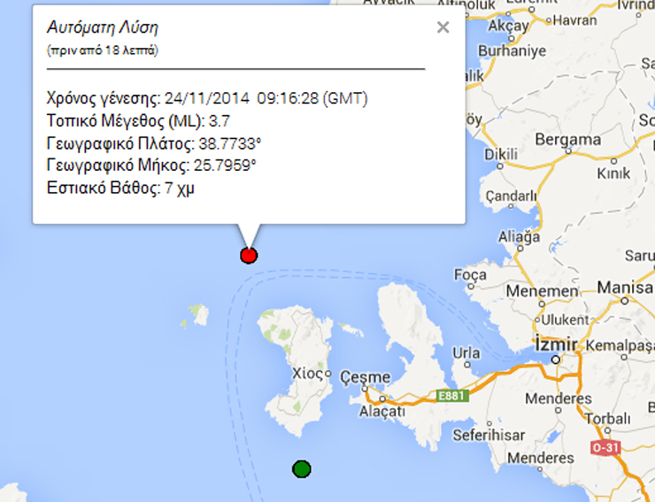 To επίκεντρο της δόνησης