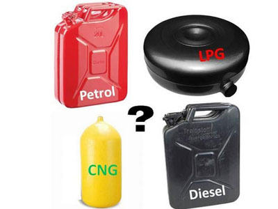 Ποια είναι η αναλογία, βενζίνης, diesel, υγραερίου και φυσικού αερίου