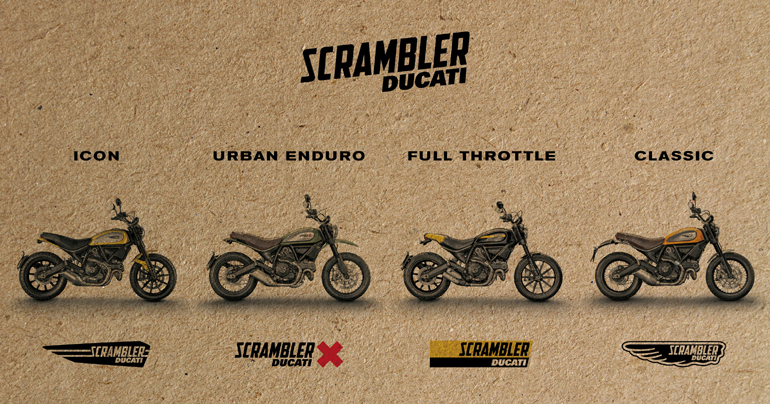 Οι τέσσερις διαφορετικές εκδόσεις της Ducati Scrambler