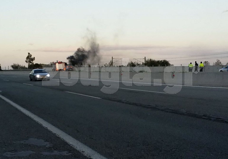 Πολύ γρήγορα κατέφθασε ένα όχημα της πυροσβεστικής για να σβήσει την φωτιά...