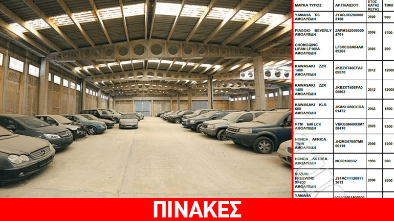 O ΟΔΔΥ δημοπρατεί 103 οχήματα με τιμές από 130€ για δίκυκλα και 300 για αυτοκίνητα O ΟΔΔΥ δημοπρατεί 103 οχήματα με τιμές από 130€ για δίκυκλα και 300 για αυτοκίνητα