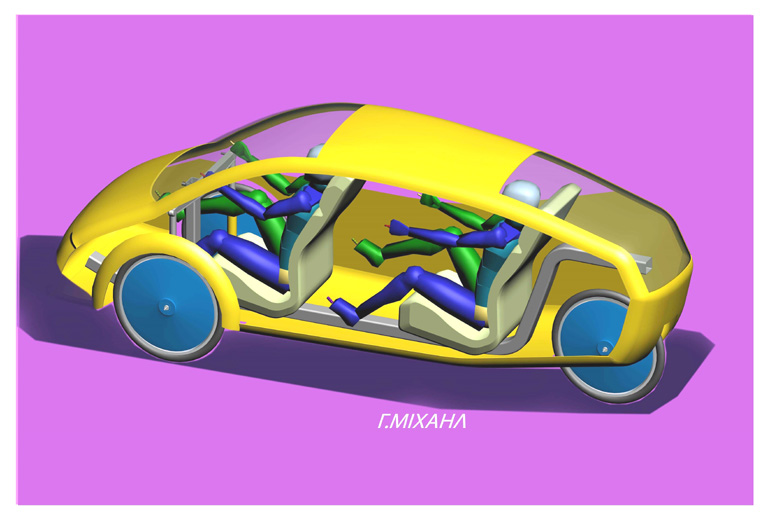 Όχημα πόλης που μπορεί να μεταφέρει δύο επιβάτες...