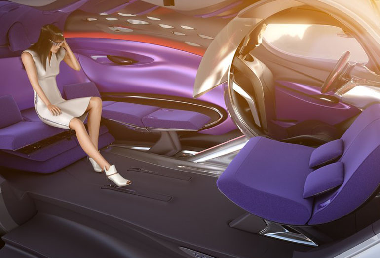 Φουτουριστική η καμπίνα των επιβατών στο πρωτότυπο Tubik η οποία διαμορφώνεται ανάλογα με τις ανάγκες...