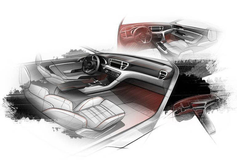 Η Kia δεν έδωσε στην δημοσιότητα φωτογραφίες από το εσωτερικό του Sportage. Αυτά είναι τα πρωτότυπα σχέδια...