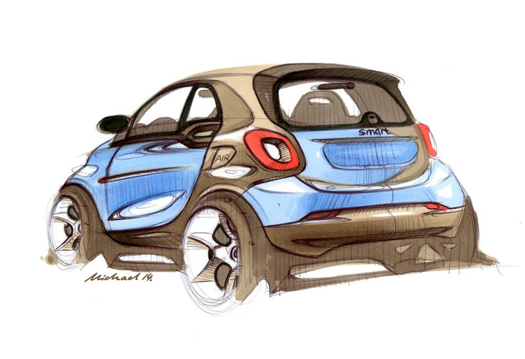 Από ένα σχέδιο γεννήθηκε η 3η γενιά του Smart Fortwo...