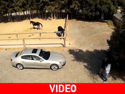 Maserati Quattroporte από τον.. ουρανό της Βαρυμπόμπης