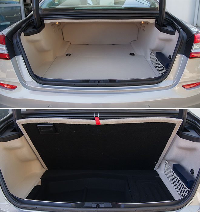 Ο χώρος αποσκευών στη νέα Quattroporte μεγάλωσε υπερβολικά και πλέον φτάνει τα 530 λίτρα...