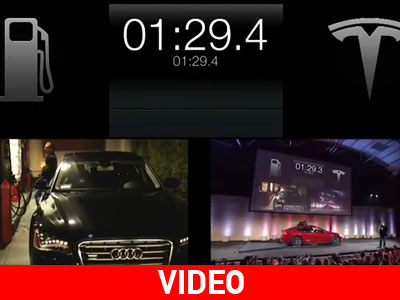 Επίδειξη αλλαγής μπαταρίας σε ηλεκτρικό αυτοκίνητο Επίδειξη αλλαγής μπαταρίας σε ηλεκτρικό αυτοκίνητο