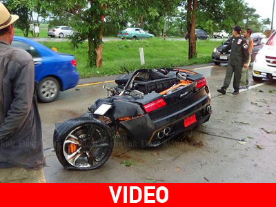 Lamborghini Gallardo κόπηκε στη μέση, με τον οδηγό να βγαίνει αλώβητος!