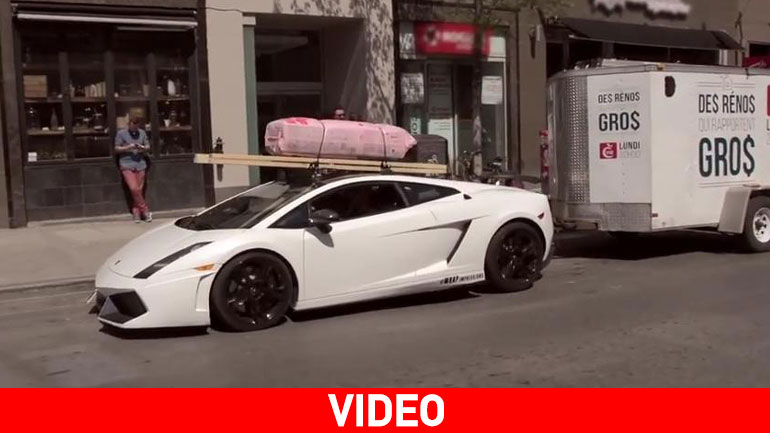 H Lamborghini Gallardo σε ρόλο μεταφορέα οικοδομής!