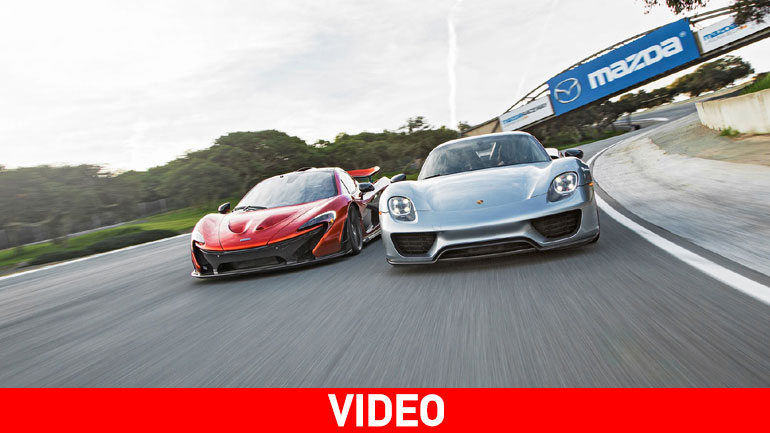 McLaren P1 εναντίον Porsche 918 Spyder στη Laguna Seca