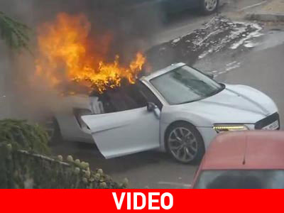 Στις φλόγες ένα Audi R8 την ώρα του γάμου!