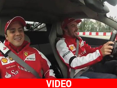 Alonso και Massa «παίζουν» στην πίστα με μια 458 Italia!