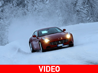 H Ferrari FF ντριφτάρει στο χιόνι!